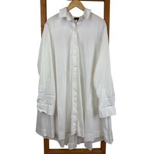 Comfy USA White Cotton Blend Back Zipper Button Up Shirt  Jacket Plus Size 2X